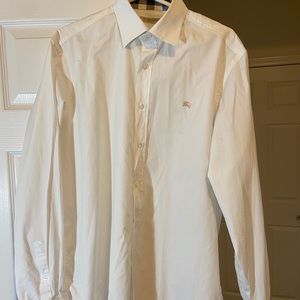Men’s white Burberry Brit dress shirt. Size large.